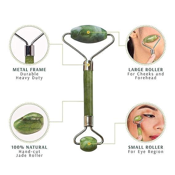 Sahaj Hast Facial Massager – Natural Himalayan Stone Jade Roller with