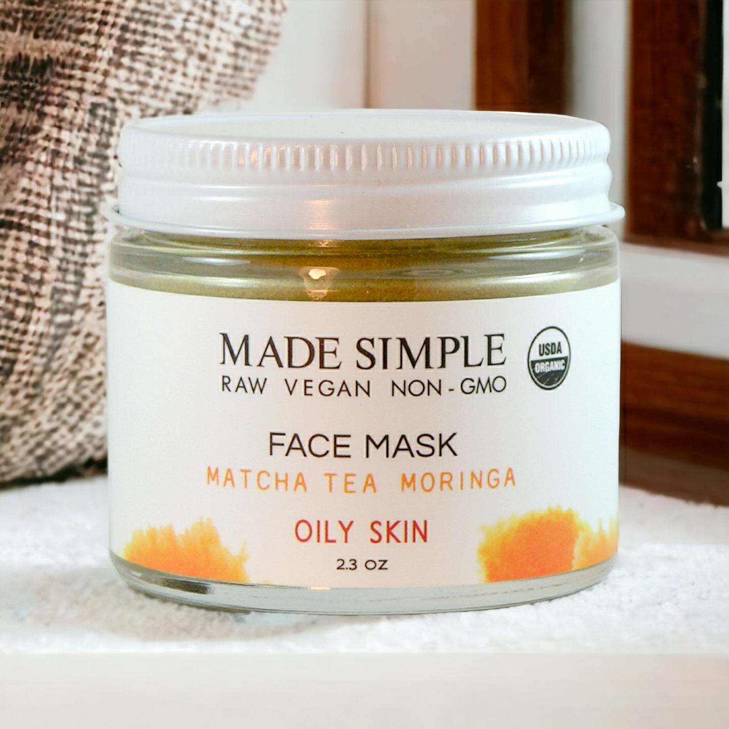 Match Tea Moringa Face Mask for Oily Skin - Certified Organic & Vegan