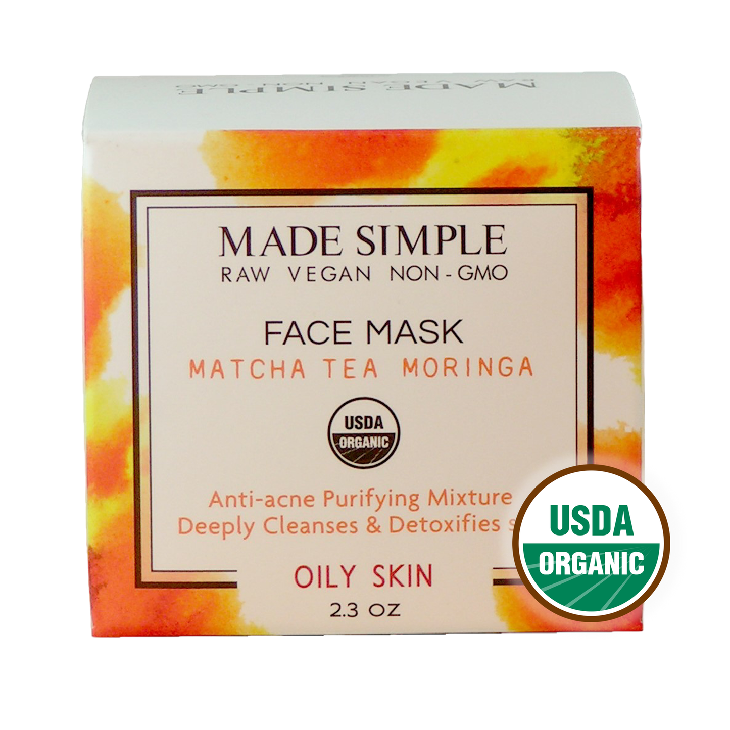 Match Tea Moringa Face Mask for Oily Skin - Certified Organic & Vegan