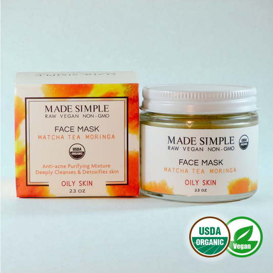 Match Tea Moringa Face Mask for Oily Skin - Certified Organic & Vegan